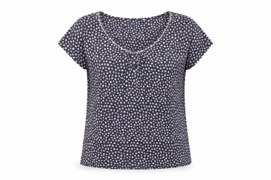 J by Jasper Conran Womens Blue Floral Scoop Neck T-Shirt Size 12