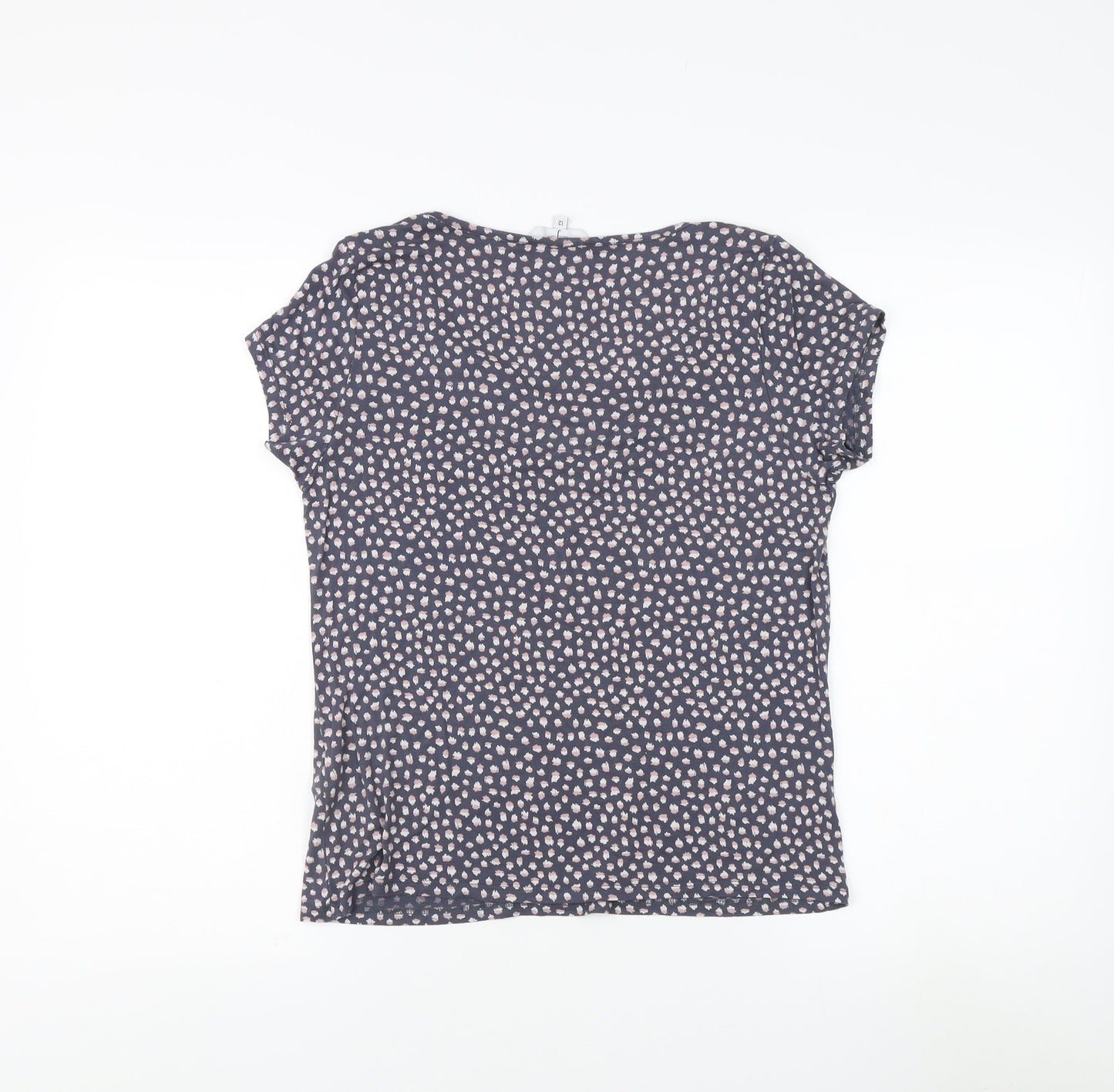 J by Jasper Conran Womens Blue Floral Scoop Neck T-Shirt Size 12