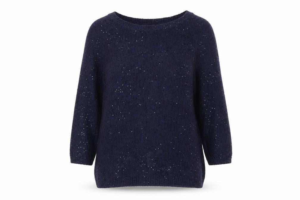 Whistles Women's Blue Cotton Silk Pullover Jumper Size 8