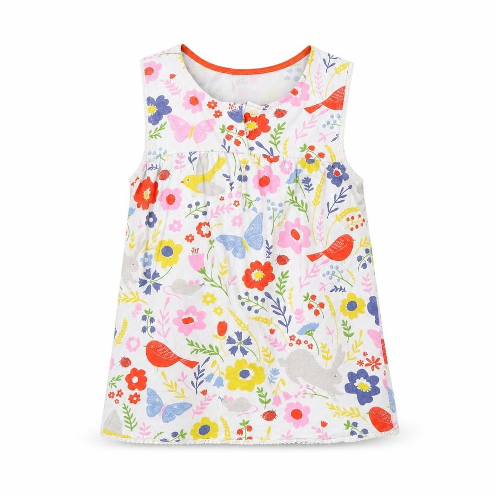 Mini Boden Girls Multicoloured Floral Tank Top, Size 10-11 Years