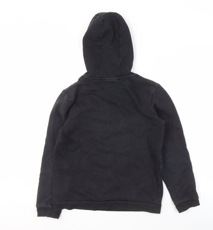 Back view of Adidas boys’ black pullover hoodie, size 12, years