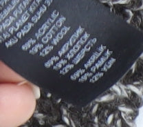 Close-up detail of John Rocha Women's Grey Chunky-Knit Jumper, size 14