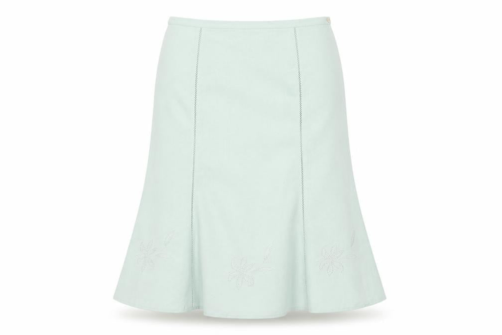 Eastex Women's Green Skirt Size 20, Embroidered Detail