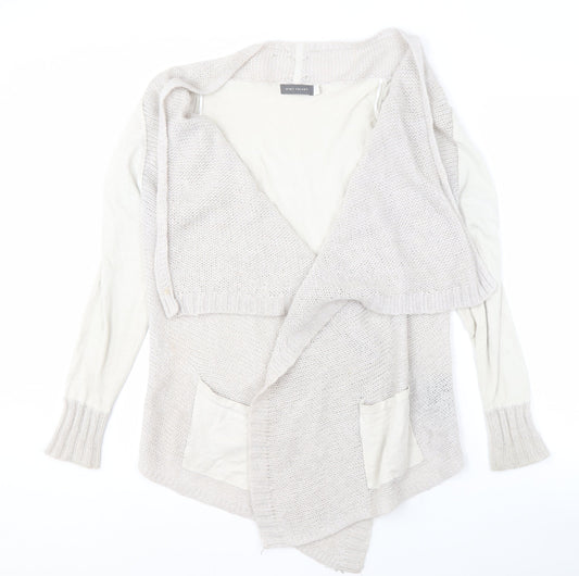Mint Velvet Women Ivory Open Front Cardigan 12 Open-Knit