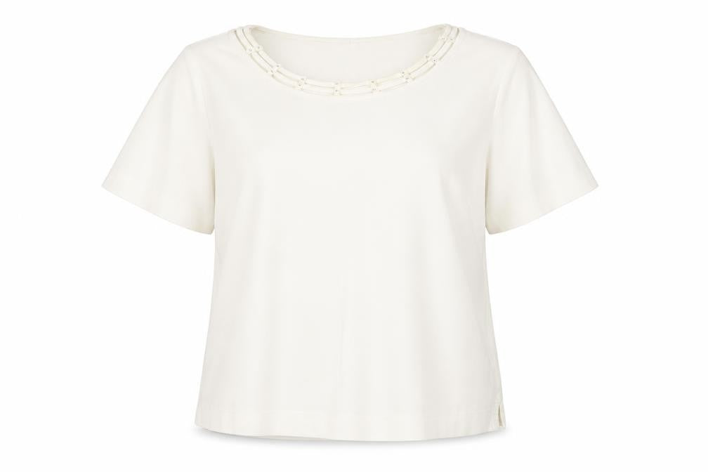 Honor Millburn Women's Ivory Beaded Blouse Size S