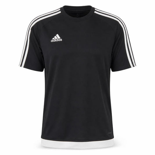Front view of Adidas Men's Black S Athletic Jersey - Solid Polyester