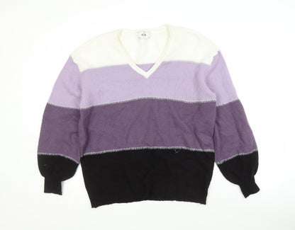 Additional front view of C&A Women's Multicoloured V-Neck jumper M