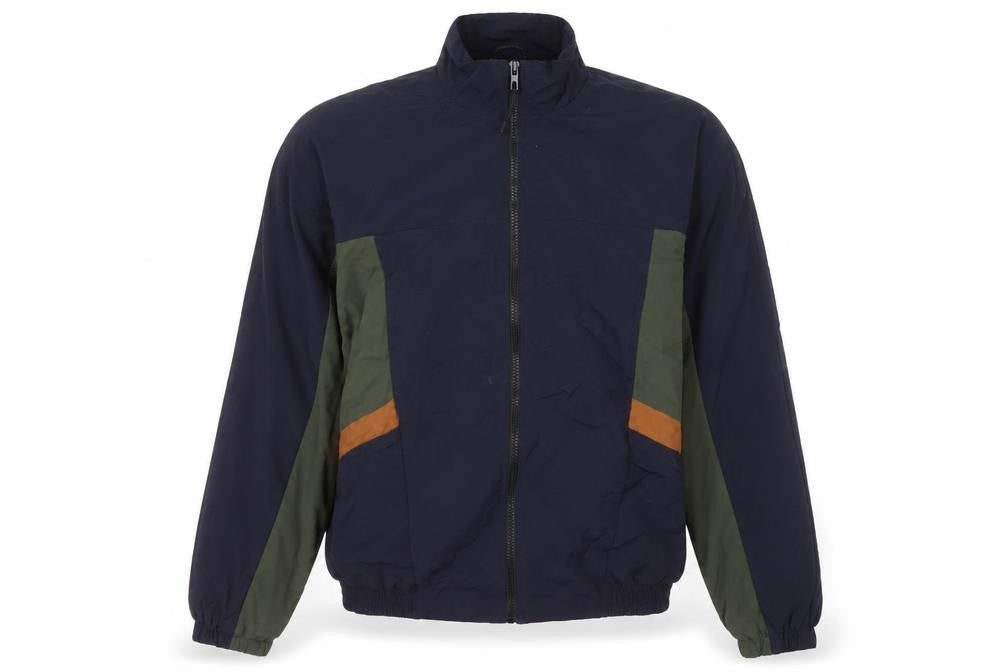 New Look Men's Blue Nylon Jacket, Size S, Stand-Up Collar