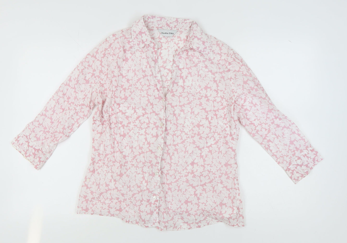 Double TWO Women’s Pink Floral Blouse, Size 12