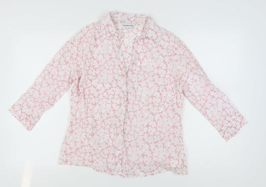 Double TWO Women’s Pink Floral Blouse, Size 12