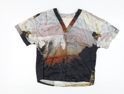 Additional front view of Dranella Multicoloured V-Neck Top -, size M, - Elegant Style