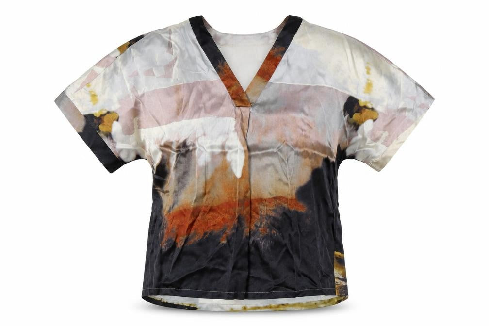 Dranella Multicoloured V-Neck Top - Size M - Elegant Style