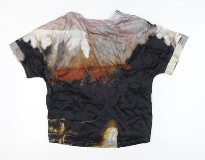 Back view of Dranella Multicoloured V-Neck Top -, size M, - Elegant Style
