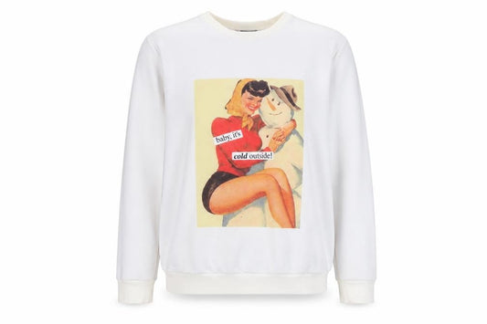 Missguided Women's White Pullover Vintage Graphic Sweatshirt