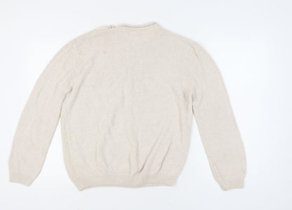 River Island Women's Beige Cable-Knit Pullover Jumper L