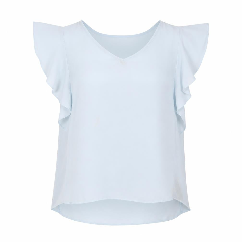 Marks & Spencer Blue Women's Blouse, Size 14, V-Neck, Casual