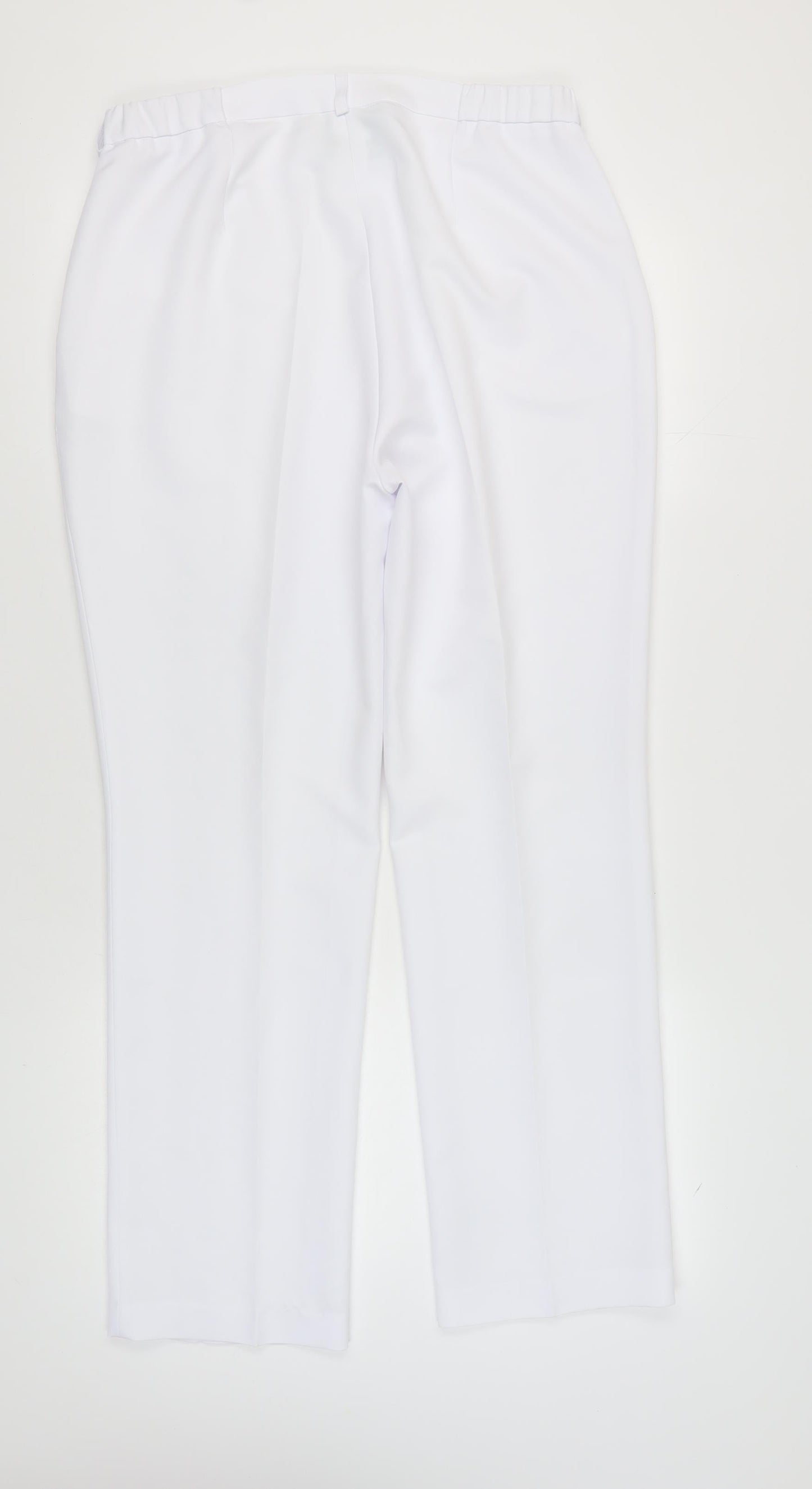 Emsmorn Women's White Regular Fit Trousers, Size 18