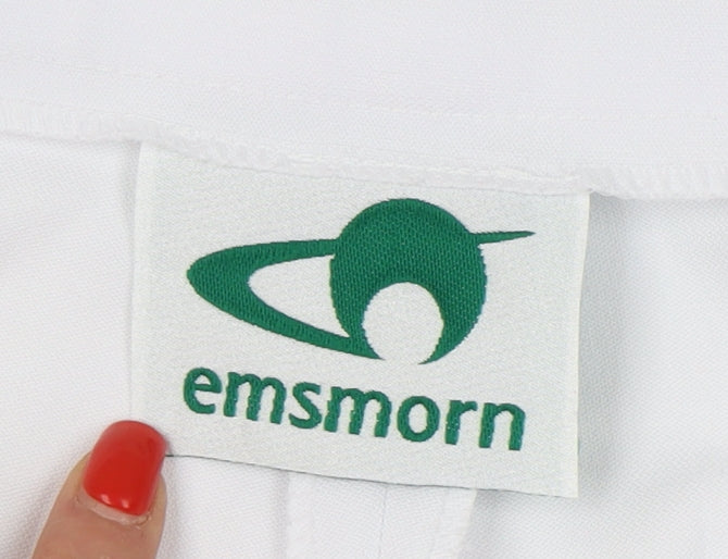 Emsmorn Women's White Regular Fit Trousers, Size 18