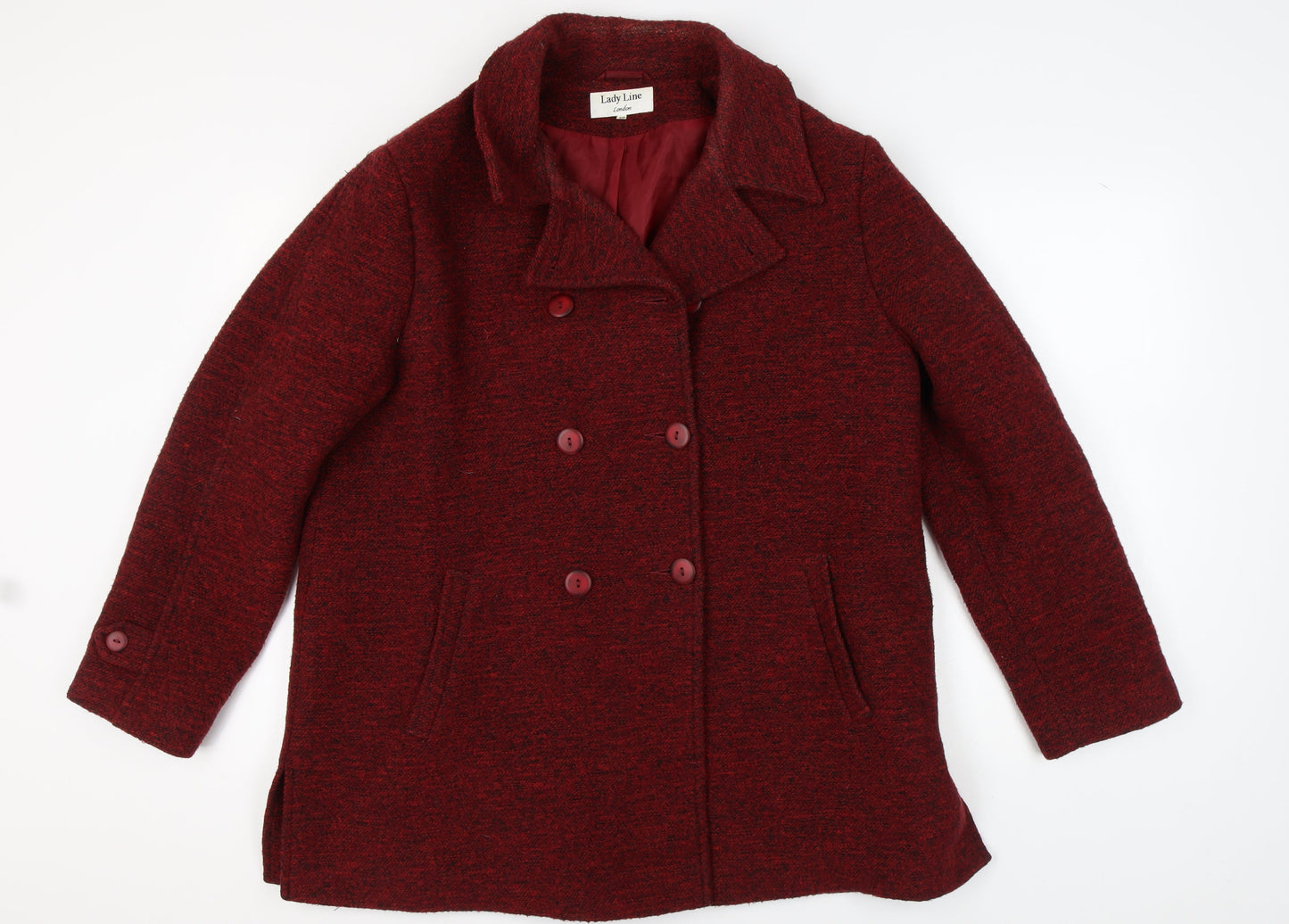 Lady Line Women's Red Pea Coat Size 18