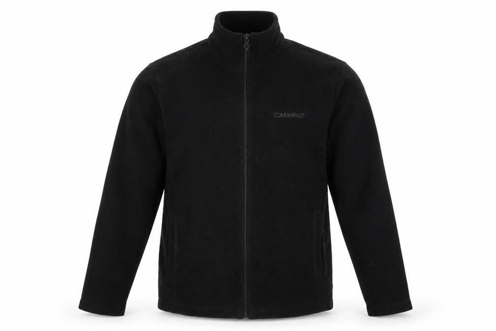 Campri Men's Black Fleece Jacket, Size L, Outdoor