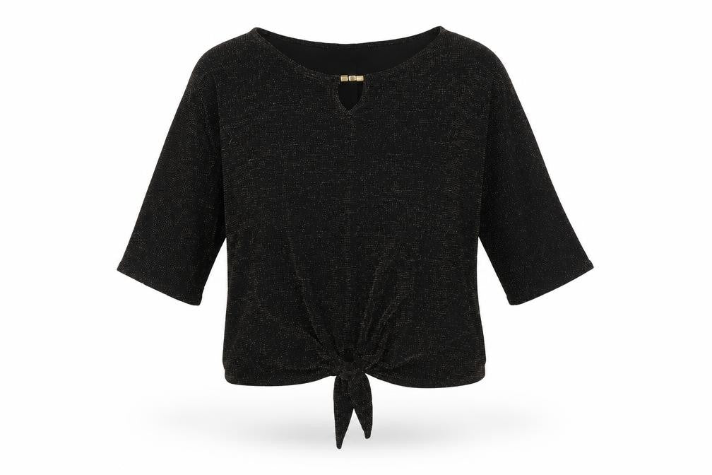 Wallis Women's Black Glitter Blouse Size L