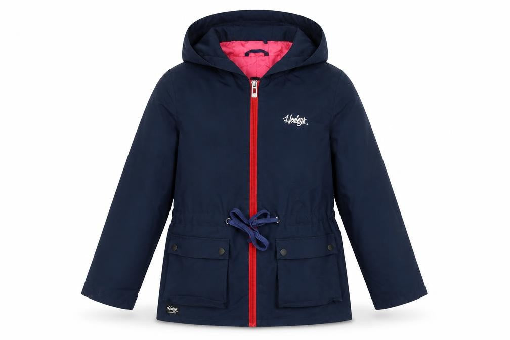 Henleys Girls Blue Jacket 9-10 Years Hooded Mid-Length