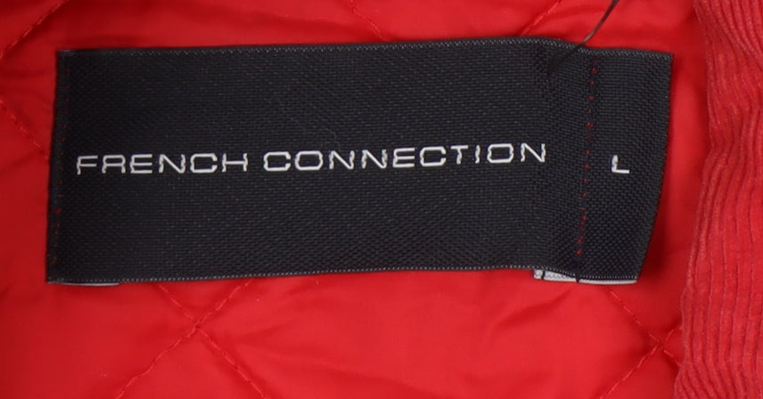 French Connection Women's Red Quilted Jacket L