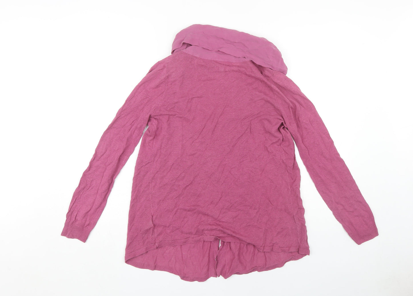 Ghost London Pink Linen Cardigan Women M Long Sleeve