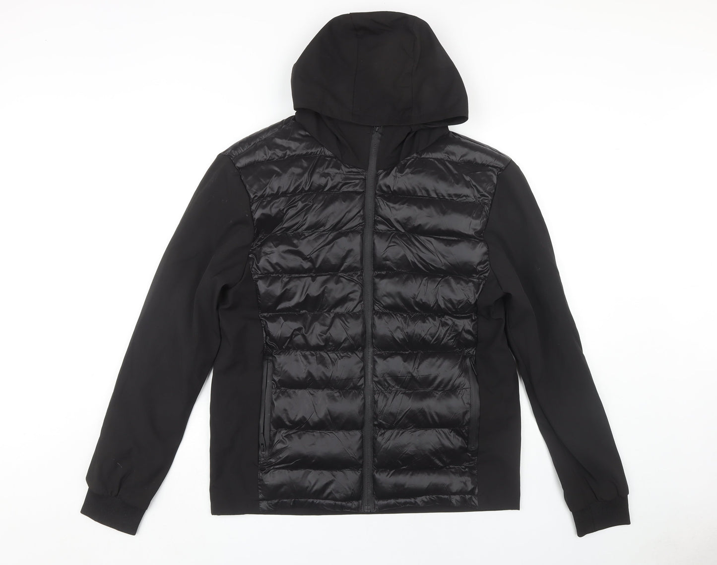 Onfire Men's Black Hooded Puffer Jacket Size M