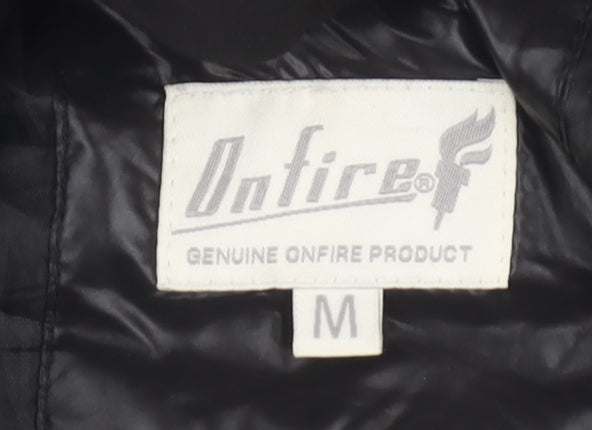 Onfire Men's Black Hooded Puffer Jacket Size M