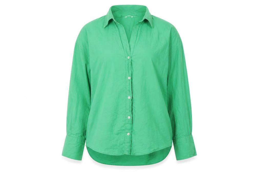 Zara Women's Green Collared Button-Up Shirt, S
