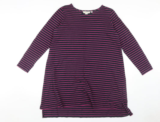 People Tree Women's Multicoloured Striped Shift Dress Size 12