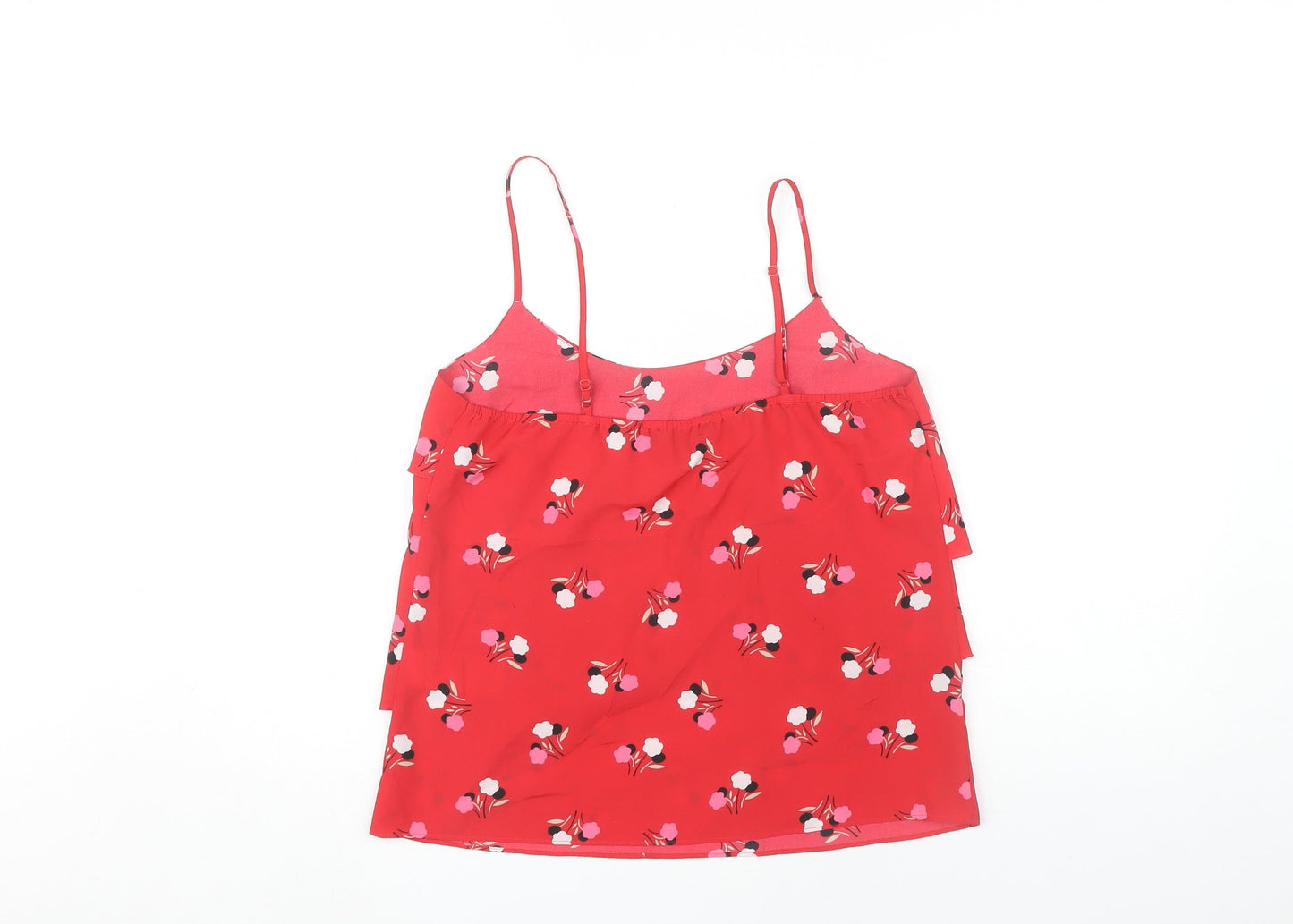 Oasis Women Red Floral Camisole Tank Top Size 10
