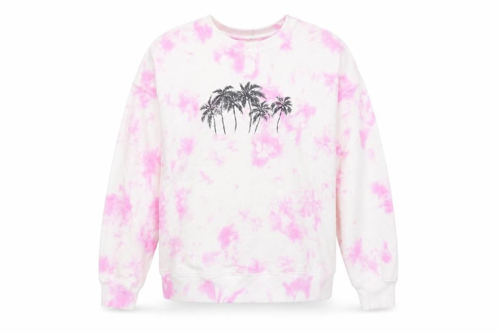 Hush Women's Pink Tie Dye Palm Sweatshirt, Size S