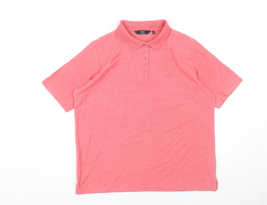 ISLE Pink Polo Shirt Unisex Adults L Short Sleeve Casual