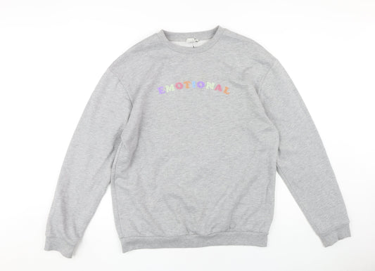 Skinnydip Women's Grey Pullover Sweatshirt L