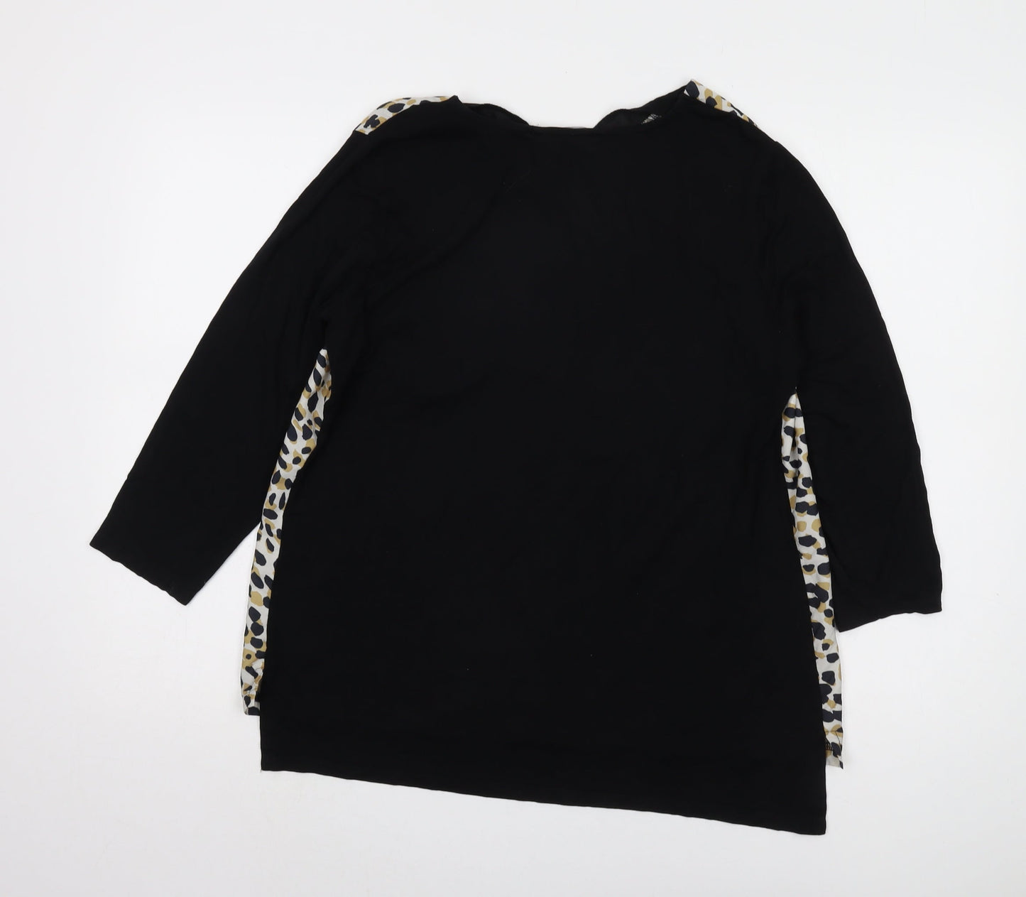 Bonmarché Women's Black Animal Print Tunic Blouse Size 12