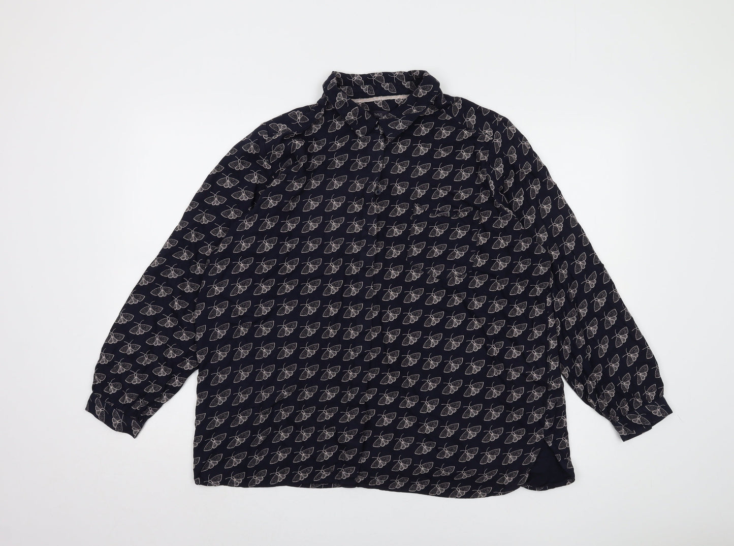 Marks and Spencer Women's Blue Animal Print Blouse, Size 18