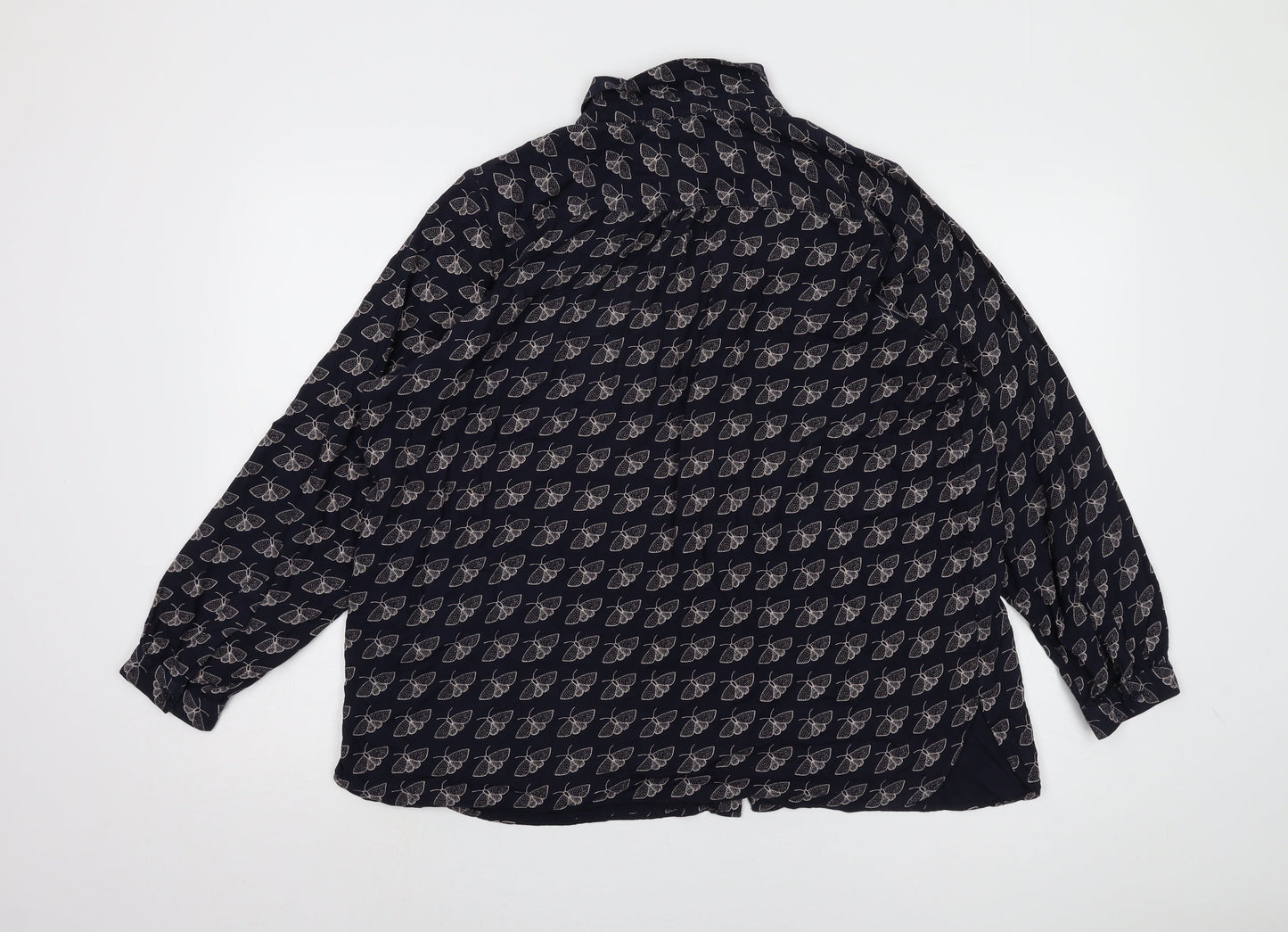 Marks and Spencer Women's Blue Animal Print Blouse, Size 18