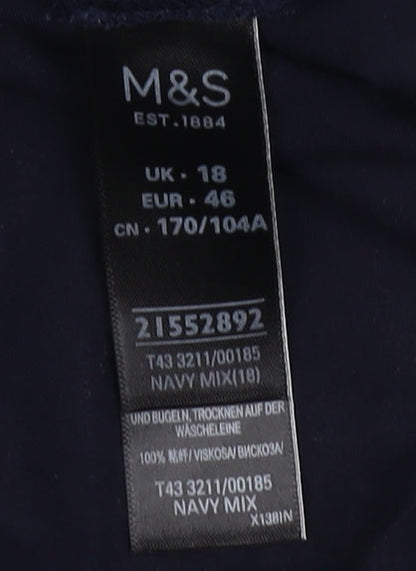 Marks & Spencer Women's Blue Animal Print Blouse, Size 18