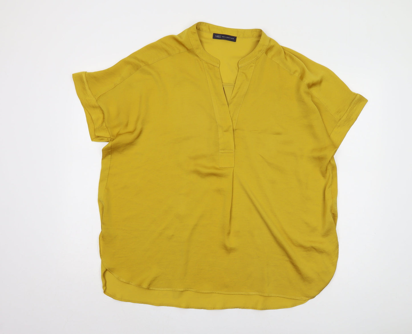 Marks and Spencer Women's Yellow Short Sleeve Blouse