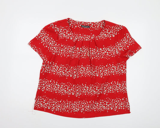 Bonmarché Women's Red Polka Dot Blouse, Size 18