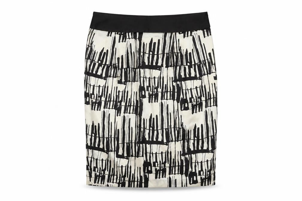 Marks & Spencer Women's Black Ivory Pencil Skirt Size 12
