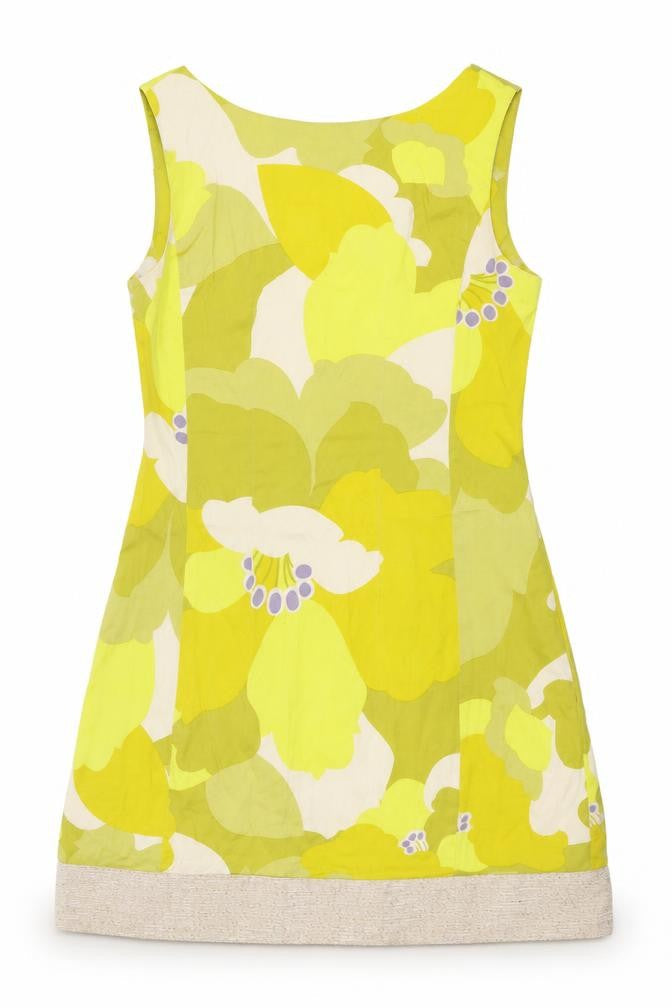 BCBGMAXAZRIA Women's Green Floral Shift Dress M