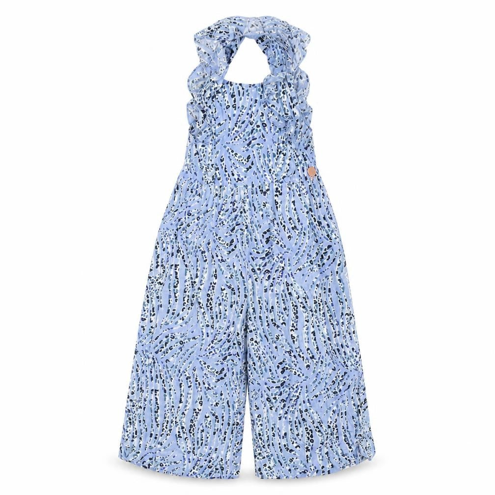 Angel & Rocket Girls Blue Animal Print Jumpsuit 4 Years Cotton