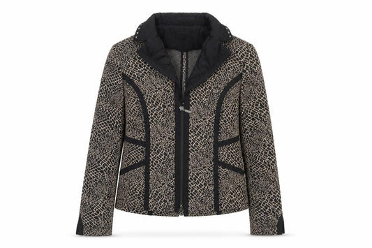 Marcona Women's Beige Black Animal Print Jacket Size 10