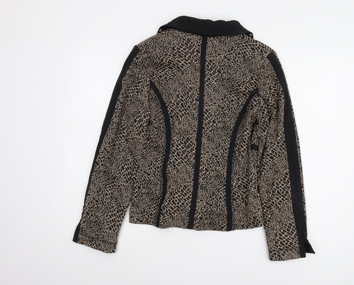 Marcona Women's Beige Black Animal Print Jacket Size 10
