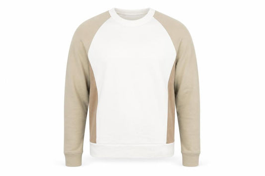 Zara Men's Beige White XL Pullover Sweatshirt