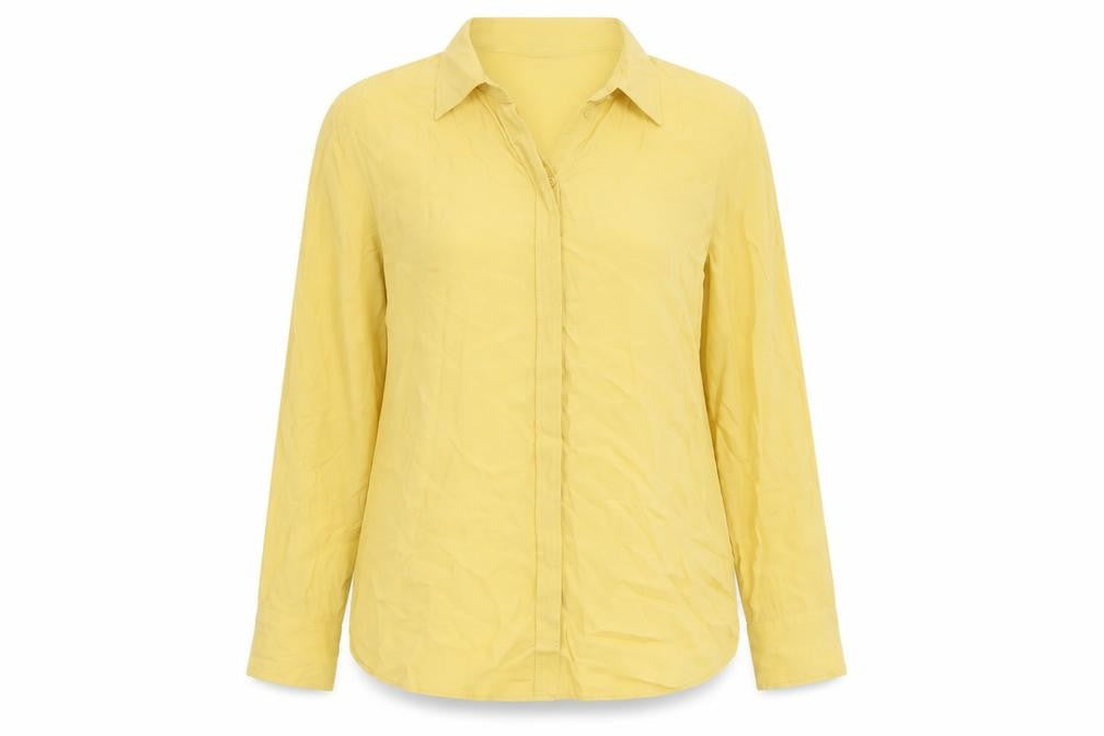 Marks & Spencer Women's Yellow Button-Up Shirt