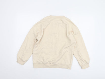 Back view of Marks & Spencer girls’ beige pullover sweatshirt 10-11 years